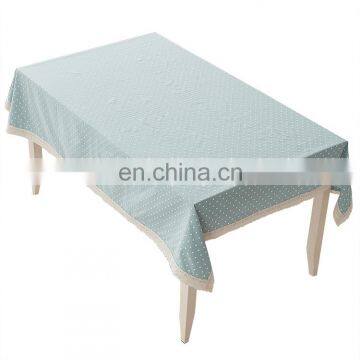 Japanese Style Simple Rectangle White Spots and Checker Handmade Design Tablecloth photo-6
