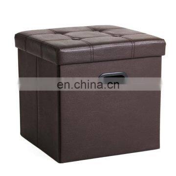 Fabric PU Ottomans Storage Ottomans Folding Stool for Shoes Fabric Foot Stool photo-2