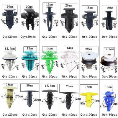 Auto Car Plastic Clips Push Type Rivet Retainer Fastener Bumper Mud Flap Pin Screws