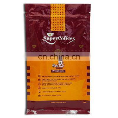 Customized printing flat bottom coffe/coffee beans packaging bag  plastic coffee bag