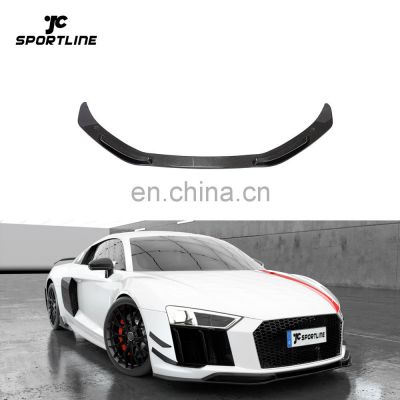 3PCS/SET Style Carbon Fiber R8 Front Spoilers Splitter for Audi R8 Gen 2 V10 Coupe 2016-2018