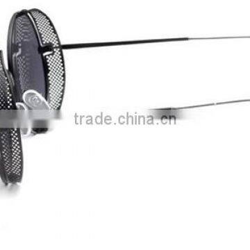 Hot Selling Women Ladies Femal Fashion Retro Classic Metal Frame Small Round Sunglasses With Cover Mesh photo-4