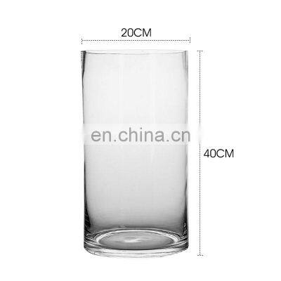 new art design customized size nordic style clear glass cylinder flower vase