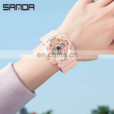 SANDA 6068 Women's Watches Multifunction Military Quartz Digital Wristwatch Casual Clock Watches Digitals photo-4