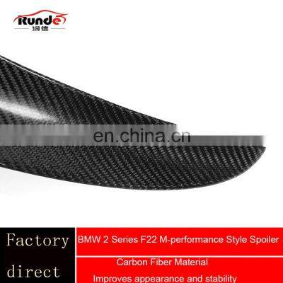 Runde High Quality M-performance Style Auto Carbon Fiber Rear Spoiler for 2014-2019 BMW 2 Series F22 Spoiler