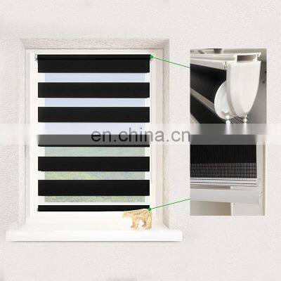 Factory Direct Sale Blackout Indoor Manual Zebra Fabric Curtains Blinds Easy-fixed Zebra Blinds Windows Blinds photo-4
