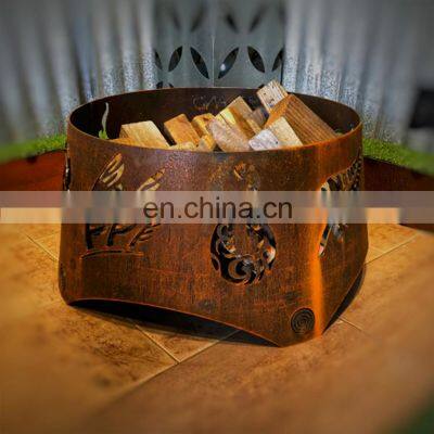 Wood Burning Brazier Steel Metal Bowl Corten Steel Outdoor Fire Pit photo-3