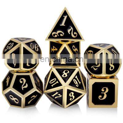 Wholesale Custom Dices Set With Numbers Polyhedral Dice for Dungeons and Dragons Game Sicbo Material Metal Dice photo-2