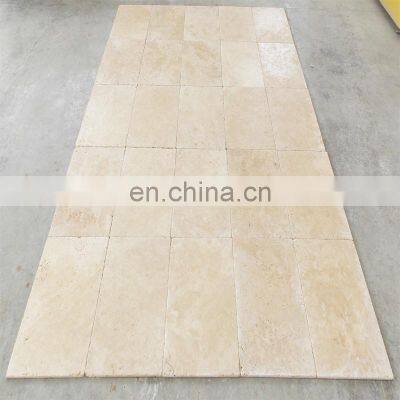 New Arrival Product Premium Selection Light Travertine Tumbled Tile cut to size Made in Turkey CEM-FPT-01