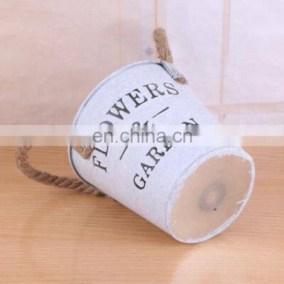 New Design Wholesale Home Decorative Garden Plants Antique Round White Color Hemp Rope Hanging S Painting Flower Pots With Spout Flower Vase photo-5