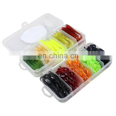 JOHNCOO New Soft Worm Bait Fishing Lure Worm Soft Baits Silicone Fishing Tackle Set