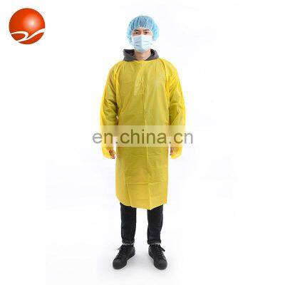 Polyethylene Disposable Medical Yellow CPE Isolation Plastic Gown