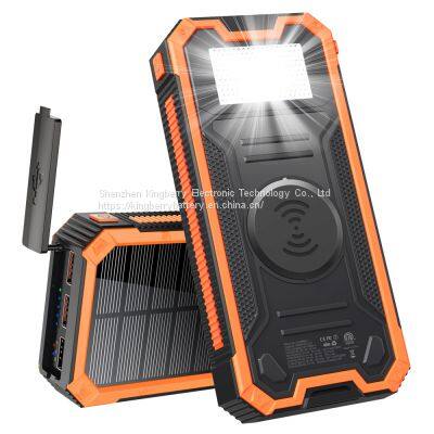 Hot-selling Waterproof Solar Mobile Power PD Fast Charge 30000 MA Mountain Lighting Wireless Power Bank photo-4