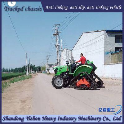 Customized rubber track assembly for tractor modification to increase power