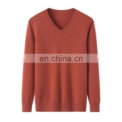 Women's High Quality 100% Cashmere Knit Solid Color Long Sleeves Sweater