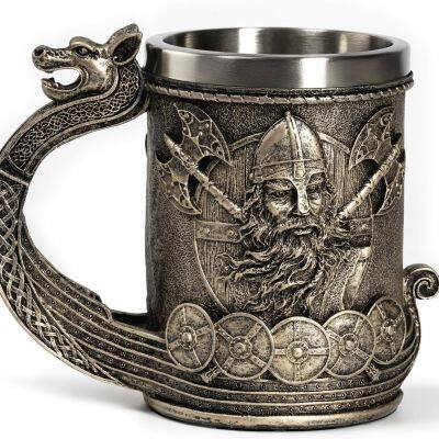 Viking Decor Beer Mug with Dragon Handle Viking Coffee Cup