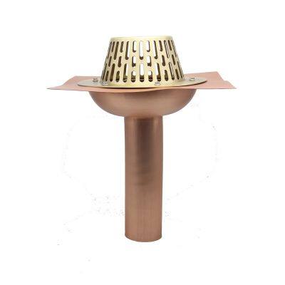 Strain Round Pipe Copper Roof Drain Scupper
