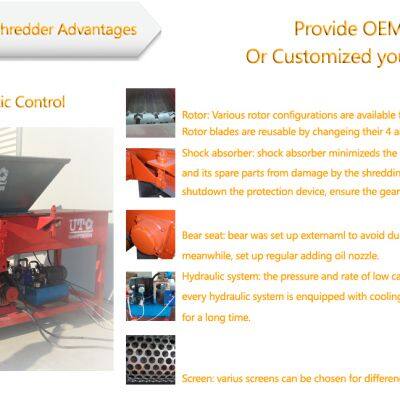 Ut Machinery Single Shaft Shredder Scrap Metal Shredder for Recycling Plasitc Film photo-3