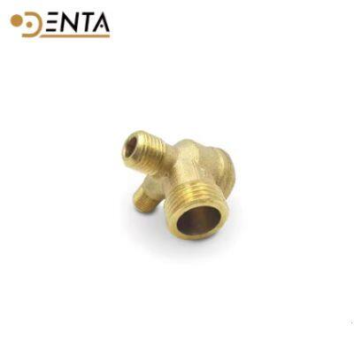 Male Thread Air compressor copper /brass check valve 3 Port Accessories Connector For Air Compressor 20*14*10 Replacement