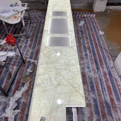 Natural white onyx slabs for countertop translucent table countertop