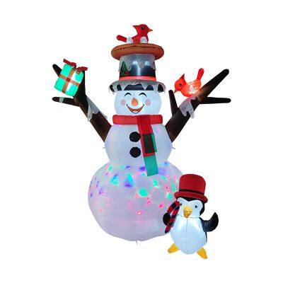 Christmas outdoor decor with Snowman inflatable Seasonal Christmas Decor