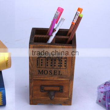 Spruce wooden pen holder/wooden pencil vase