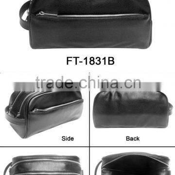 Best hot sale item fashion Men travel Toiletry wash bag black colour high quality PU trendy design special price