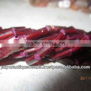 GARNET FACETED TUBE BEADS GEMSTONE