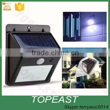 Solar Light 4 LED Motion Sensor Light, Black