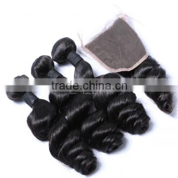 100 gram per bundle loose wave Brazilian hair bundles with closure have large stock hair                        
                                                                                Supplier's Choice