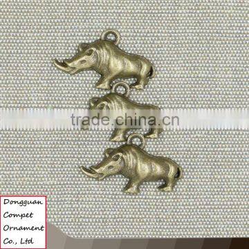 Wholesale euramerican style zinc alloy jewelry diy wildlife rhino pendant