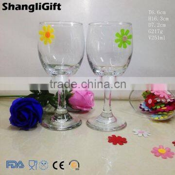 High-End 250ml Glass Goblet Drinking Cup Clear Wine Glass