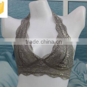 OEM service bling floral decorative nice lady bra top