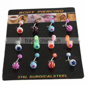 Surgical Steel rod with acrylic ball belly button ring piercing