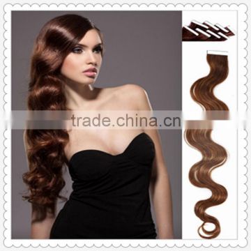 100% unprocessed virgin brazilian hair cheap tape hair extensions