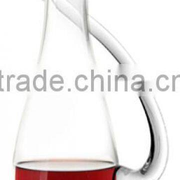 handmade clear glass wine decanter with handle