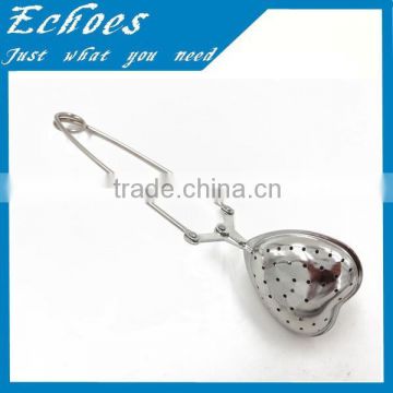 2015 hot sell heart tea strainer stainless steel