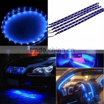 30cm 15 SMD Blue Waterproof Lights High Power Car Auto Decor Flexible LED Strips