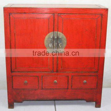 Chinese antique red Shanxi large cabinet