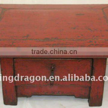 Chinese Antique Red One Drawer Kang Table 62*52*28cm