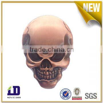 antqiue gold skull head metal plate