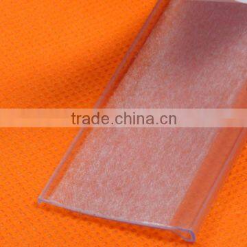 clear plastic data strip with adhesive tape