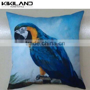 Wooden sofa decoration parrot design printed cotton cushion cover