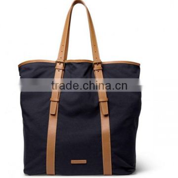 Cotton Canvas Tote Leather Straps