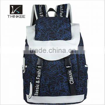 Fashion Graffiti Colleage Students Backpack/high Capacity Canvas School Backpack/khaki Backpack photo-5