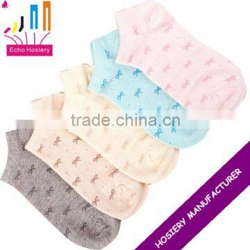 ladies ankle socks with bow design