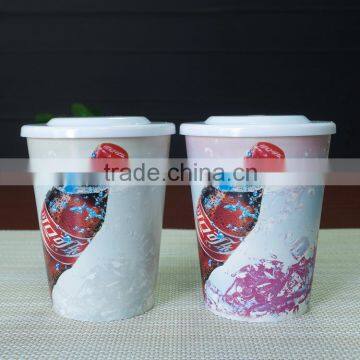 14oz Custom logo white PP plastic color changing magic water cup