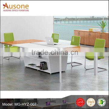 Melamine Rectangular conference table / 8 person conference table with aluminum frame