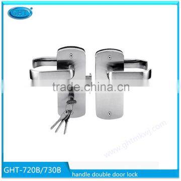 Stainless steel 304 handle double/ single door lock for glass door