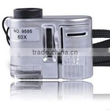 60x Mini pocket microscope with led and UV lamp